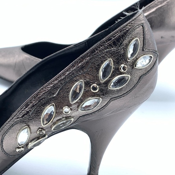 TOTAR Vintage BRONZE RHINESTONE HIGH HEEL PUMPS - Picture 4 of 11